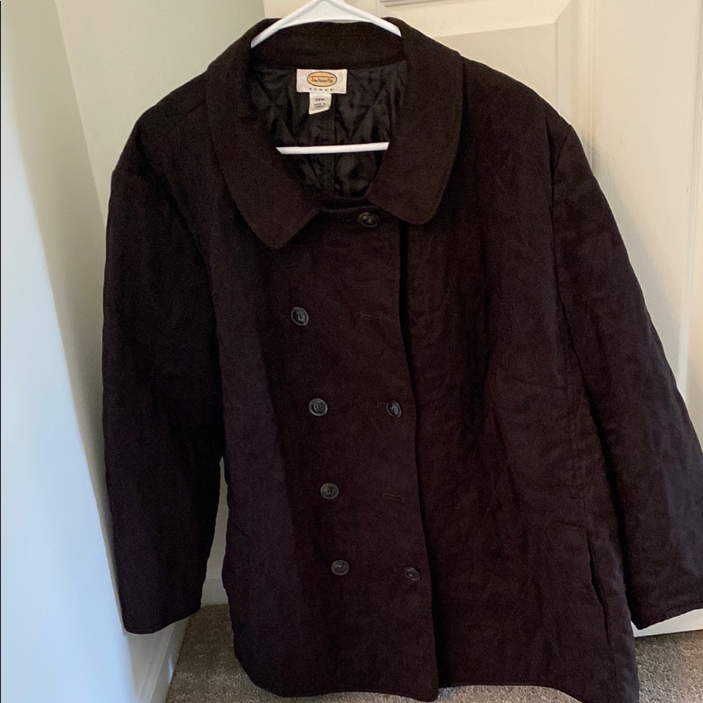 Talbots Brown Peacoat Classic Double-Breasted Design